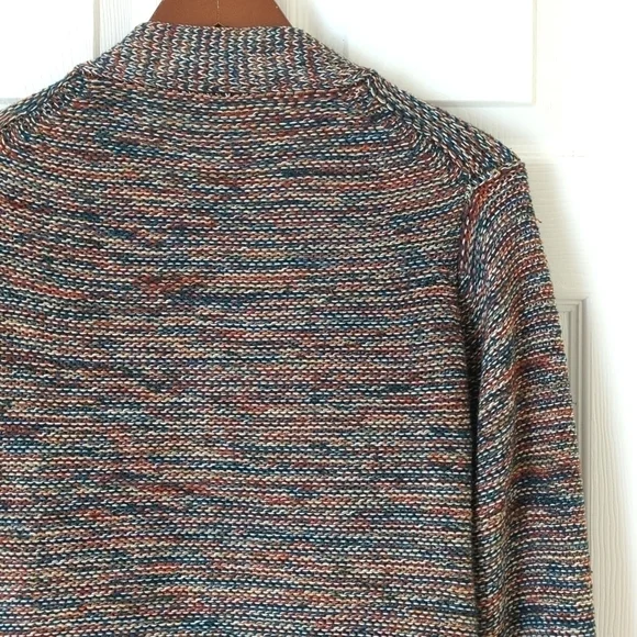 Kimlon 80's Vintage Chunky Rainbow Space Dye Knit Open Front Cardigan Sweater S - Picture 10 of 10
